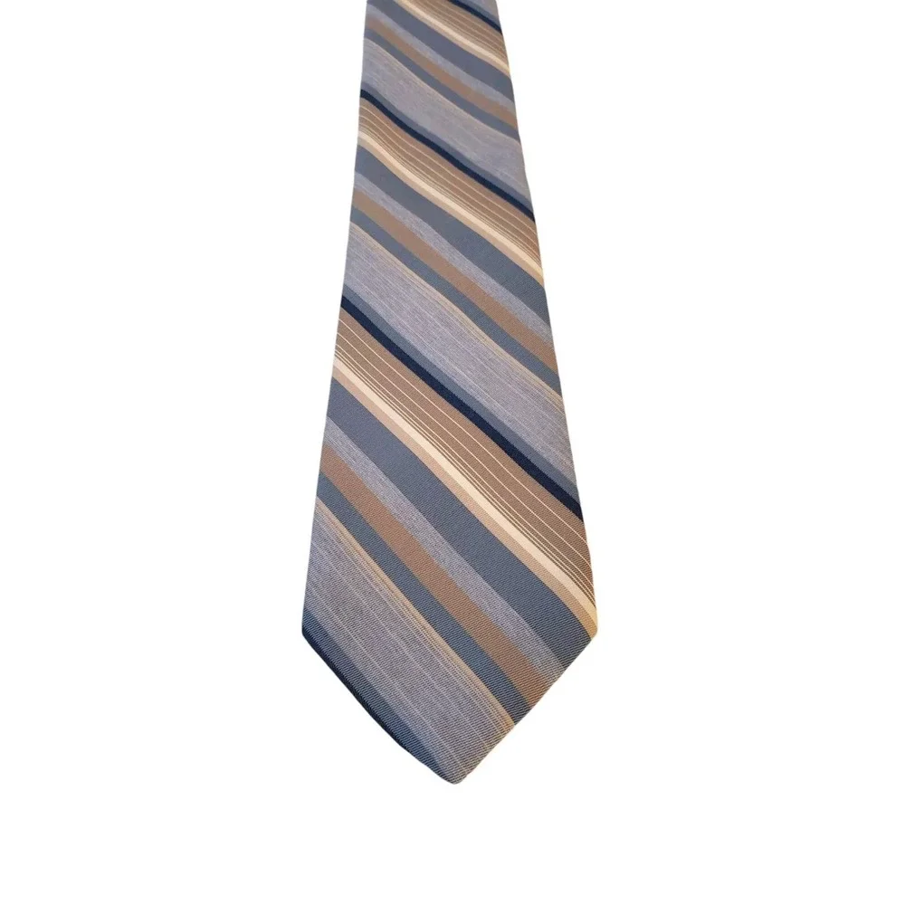 Vintage Diagonal Striped Dayton's Men's Store Blue Tan 70's 80's Retro Neck Tie